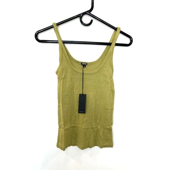 MONROW Rib Strappy Tank Casual Stretch Cotton Willow NWT Size XS‎ - Picture 5 of 7